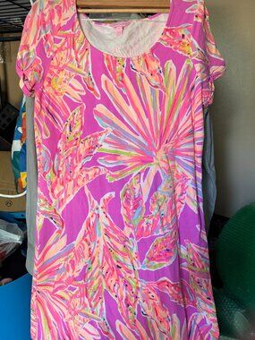 Lily Pulitzer Tammy Dress UPF 50 Amethyst Sunseekers Print Pink Size Large